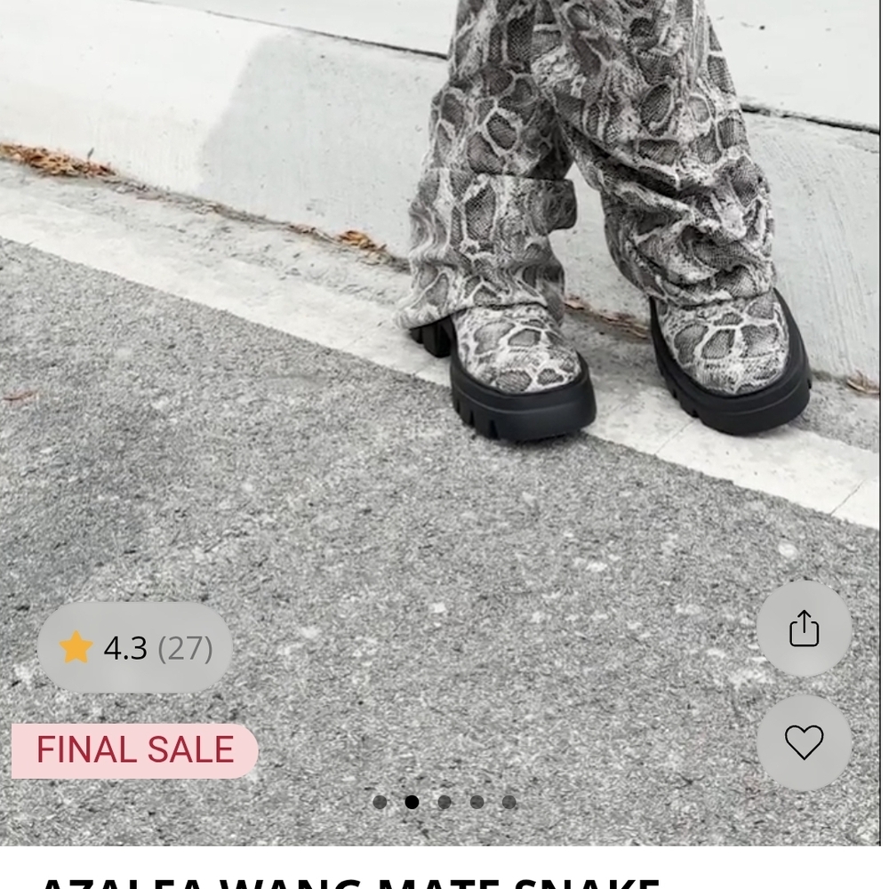 AKIRA Snake Print Ankle Boots